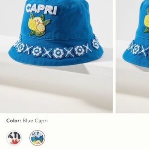 Anthropologie Blue Capri Bucket Hat